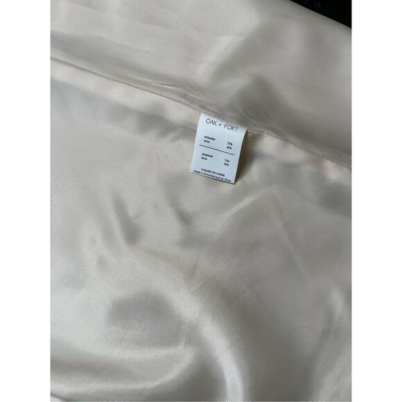 NWT Oak + Fort Wool Blend Lined Long Single Breast Ivory Car Lady Coat Size XS - Picture 6 of 13